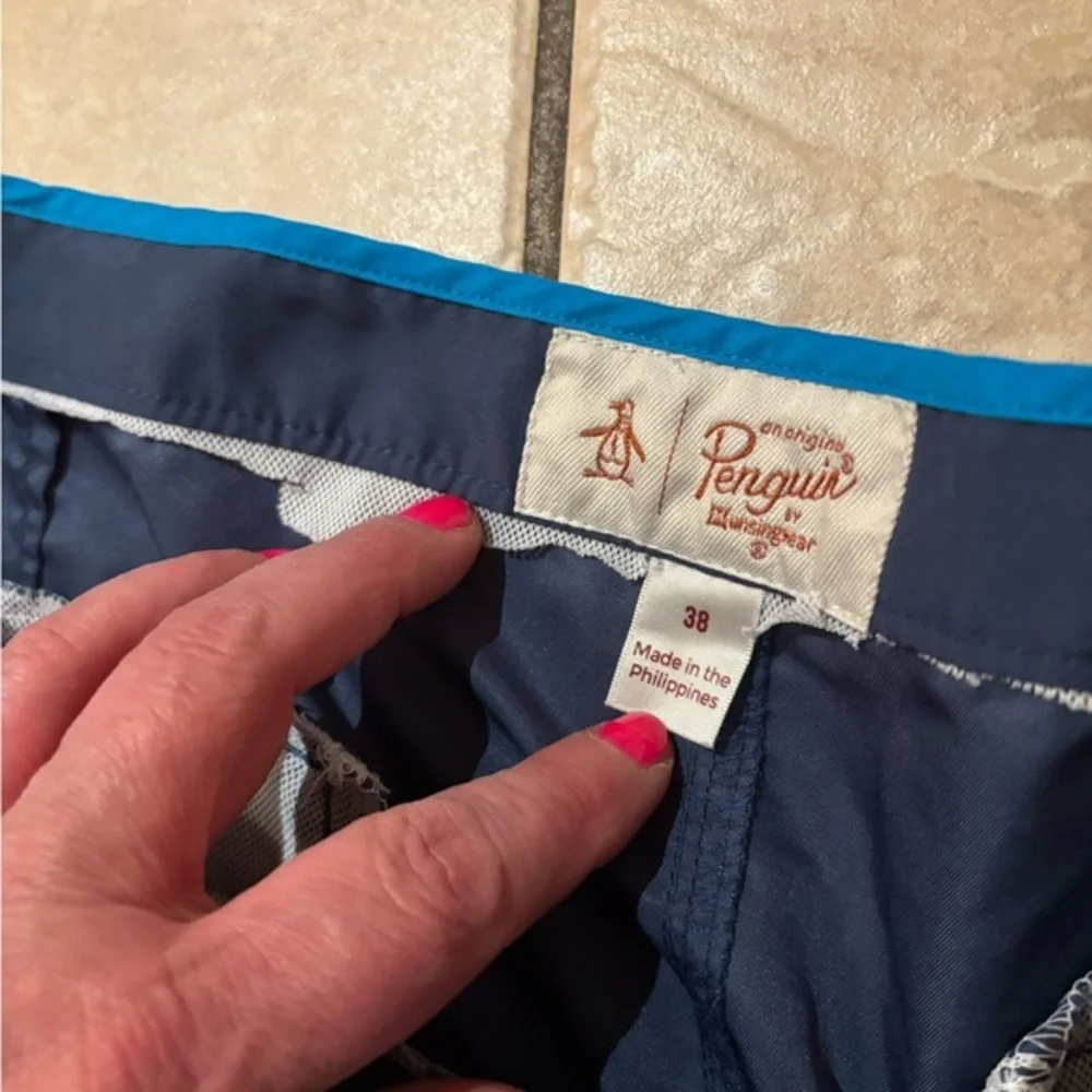 Men's Navy Penguin Swim Shorts /shorts‎
